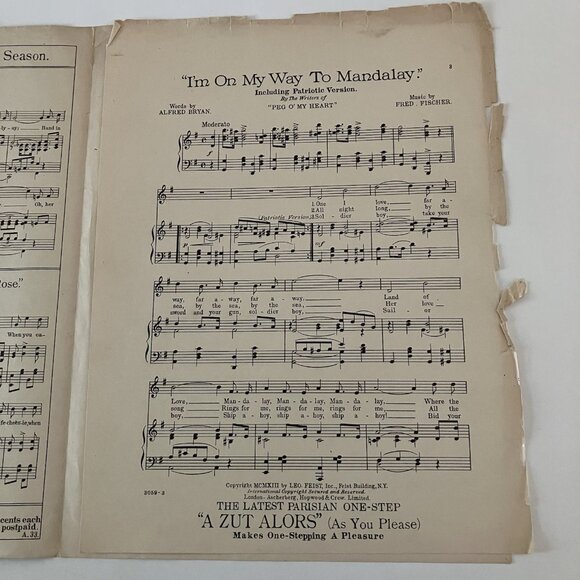 1910s Vintage Sheet Music WW1 In the Heart of the City That Has No Heart - Picture 15 of 16
